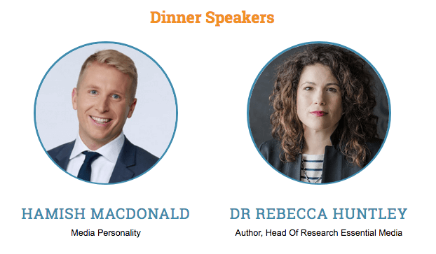 MC – Hamish McDonald and  After Dinner Speaker – Dr. Rebecca Huntley, Head of Research, Essential Media