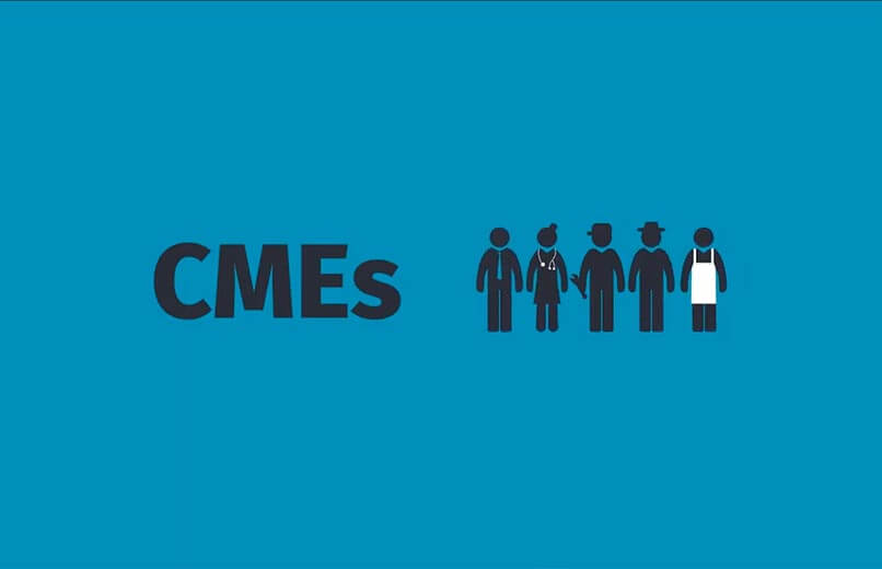 What are CMEs video screengrab - blue screen with the acronym CME in blue and 5 illustrated people