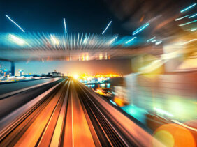 abstract motion-blurred city view
