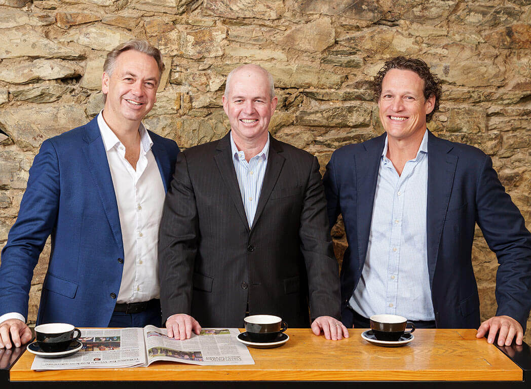 Keystone Capital executive director Tom Waltham, KeyInvest CEO Craig Brooke and Keystone Capital executive director Lachlan Perks.