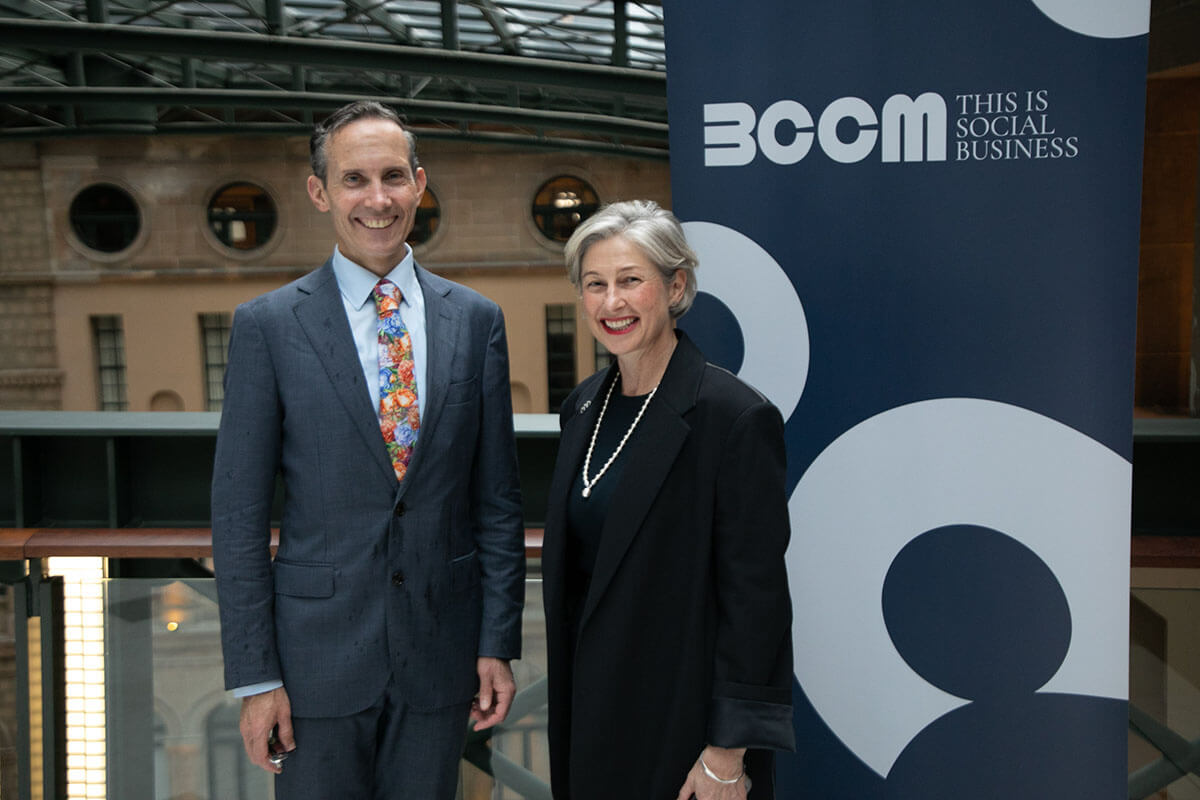 Dr Andrew Leigh MP and Melina Morrison at the BCCM's National Co-operative Producers Roundtable